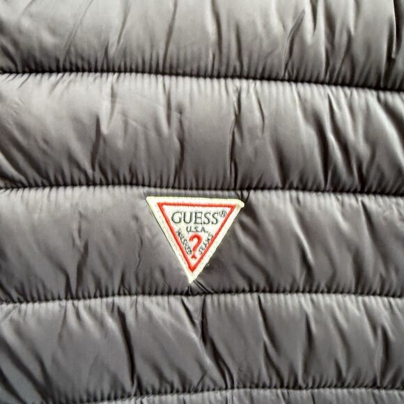 Guess Puffer Vest Men's Hooded Zip Front Black Size XXL - Picture 4 of 6